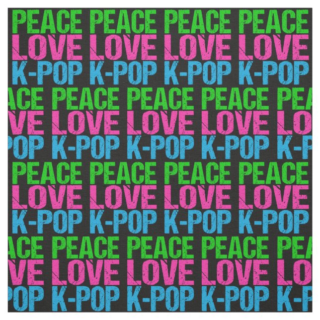 Tissu Corée Pop Music Peace Love K-Pop (Échantillon)