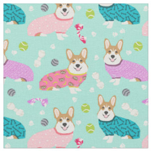 Tissu corgi dans la menthe pjs