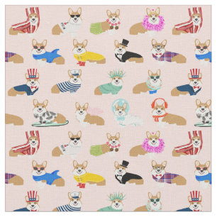 Tissu corgins en costumes chien rose