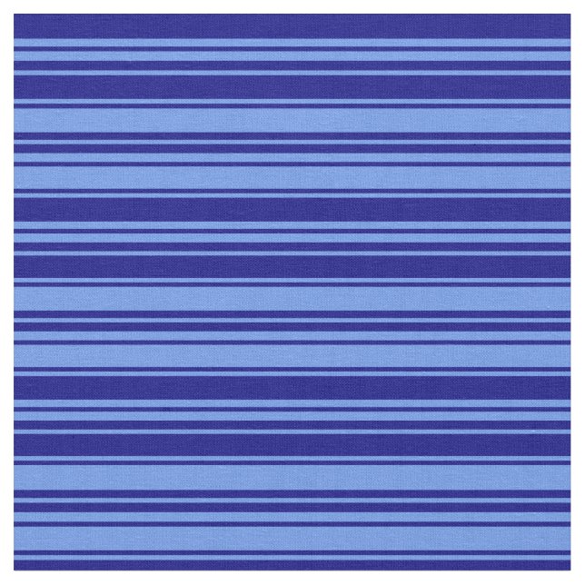 Tissu Cornflower Blue & Blue Stripes/Lines Motif (Fermer)