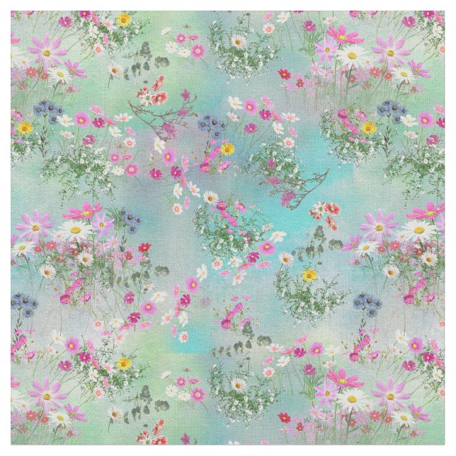 Tissu Cosmos et Fleur sauvage (Fermer)