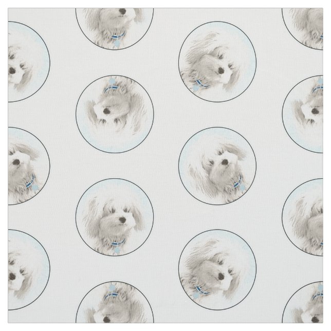 Tissu Coton de Tulear Peinture mignonne Original Animal  (Échantillon)
