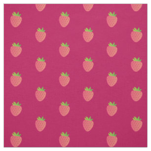 Tissu Coton Fraise Rouge Cerise au Mètre