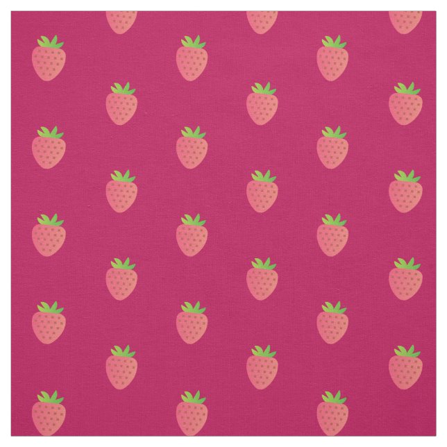 Tissu Coton Fraise Rouge Cerise au Mètre (Échantillon)