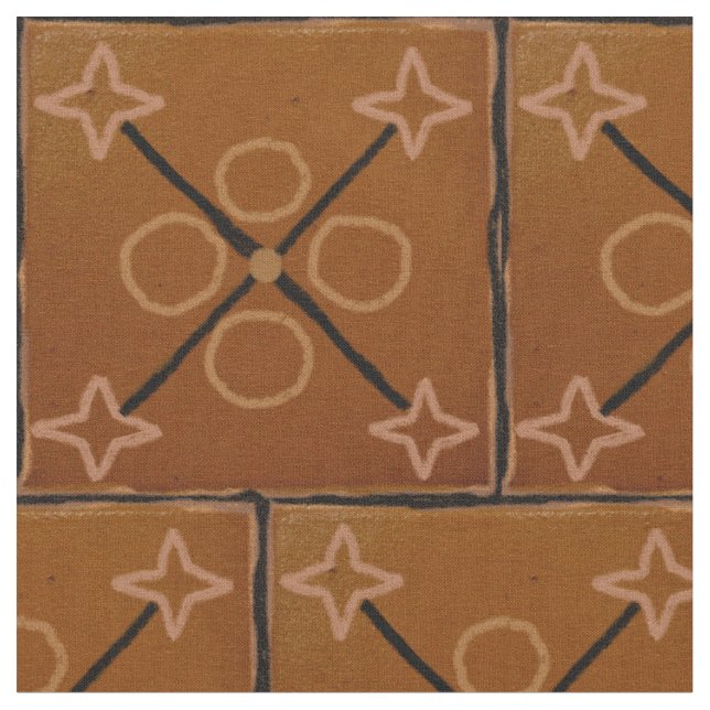 Tissu Coton géométrique Brown de motifs (Fermer)