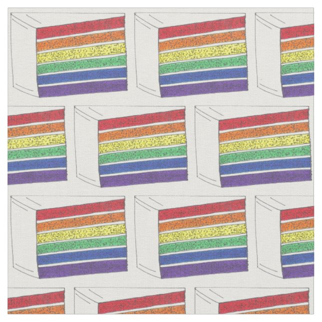 Tissu Couche de gâteau Mariage gay pride Rainbow Slice L (Fermer)