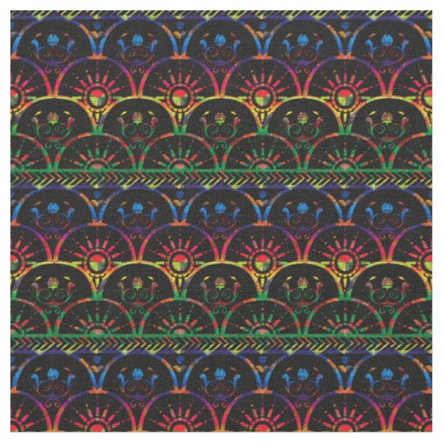 Tissu Coucher de soleil de Boho Ombre | Arc en ciel fonc (Fermer)