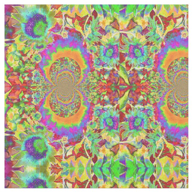 Tissu Couleur d'eau abstraite de tournesol bleu (Fermer)