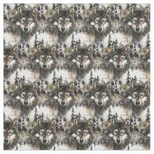 Tissu Couleur dos personnalisé Wolf Mountain Animal Natu