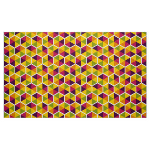 Tissu Couleur géométrique Motif d'abeilles 01