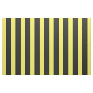 Tissu Couleur noire/jaune d'abeille de miel barre le