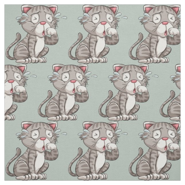 Tissu Couleur personnalisée Cry Cat Fabric (Échantillon)