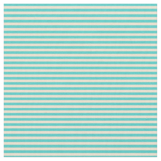 Tissu Couleur Turquoise & Beige Lignes/Motif (Fermer)
