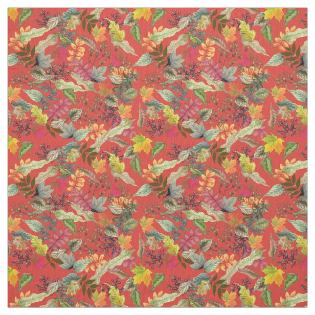 Tissu Couleurs d'automne | Feuilles automnales (Échantillon)