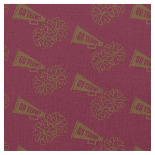 Tissu Couleurs de l'école de pom-pom girl Brown & Maroon