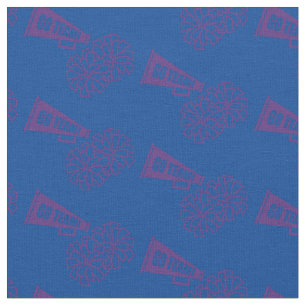 Tissu Couleurs de l'école de pom-pom girl violet et bleu