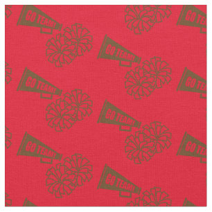 Tissu Couleurs de l'école pom-pom girl Brown et rouge