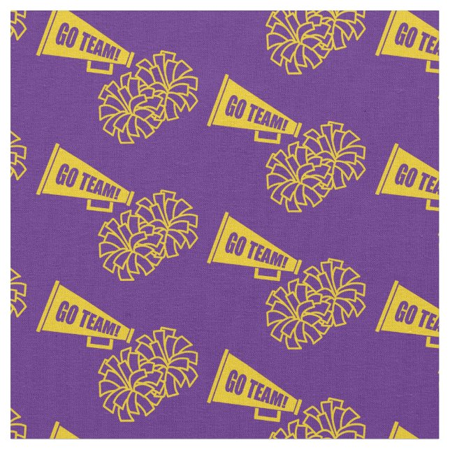 Tissu Couleurs de l'école Pom-pom girl Gold & Purple (Fermer)