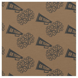 Tissu Couleurs de l'école pom-pom girl Noir et Brown