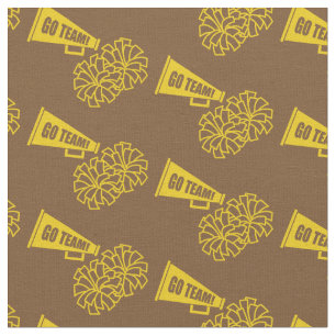 Tissu Couleurs de l'école pom-pom girl Or et Brown