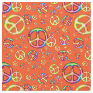 Tissu Couleurs folles pour enfants - Paix Sortie Orange-