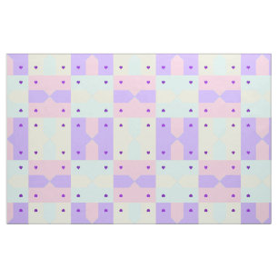 Tissu Couleurs pastel & coeurs violets battre