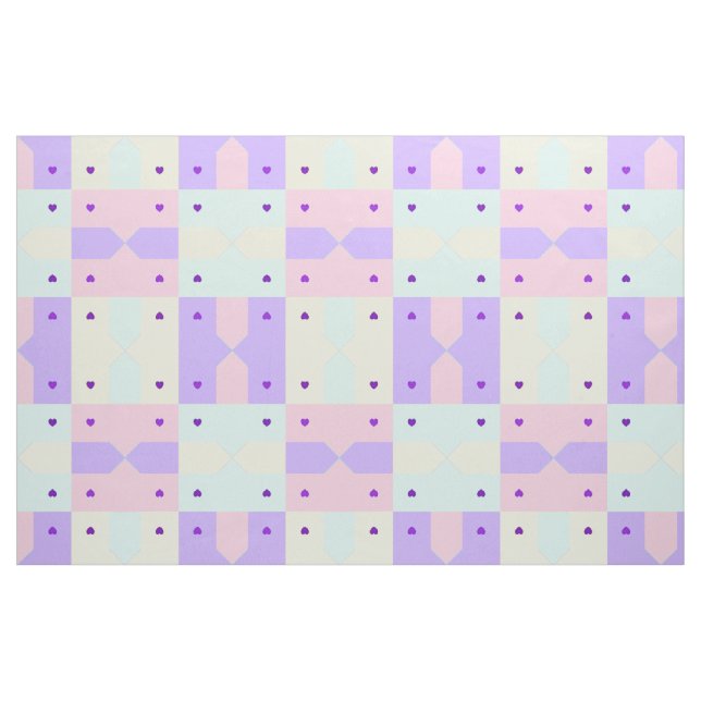 Tissu Couleurs pastel & coeurs violets battre (Fat Quarter)