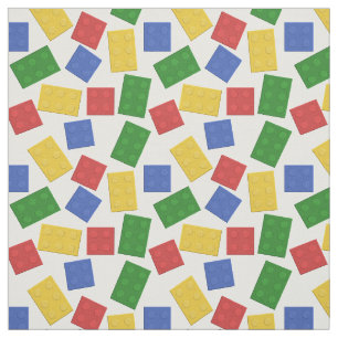 Tissu Couleurs primaires Toy Building Bricks Motif Impri