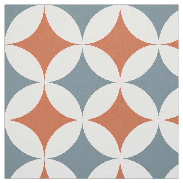 Tissu Couleurs rétro Mi-Siècle Cercles modernes (Échantillon)