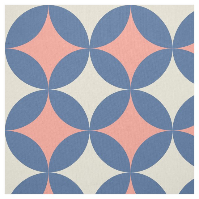 Tissu Couleurs rétro Mi-Siècle Cercles modernes (Échantillon)