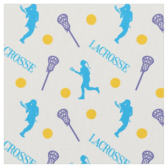 Tissu Couleurs vives Femme Lacrosse Joueuse Motif (Fermer)