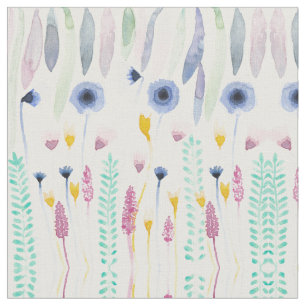 Tissu Country Cute Fleur sauvage Aquarelle Art