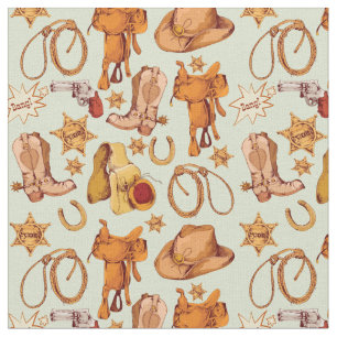 Tissu Country Western Cowboy Gear