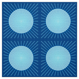 Tissu Coup de soleil géométrique moderne - Bleu de Cob