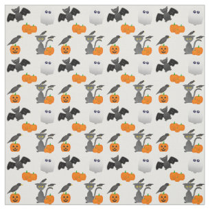 Tissu Coupable personnage d'Halloween Bat, chat, citroui