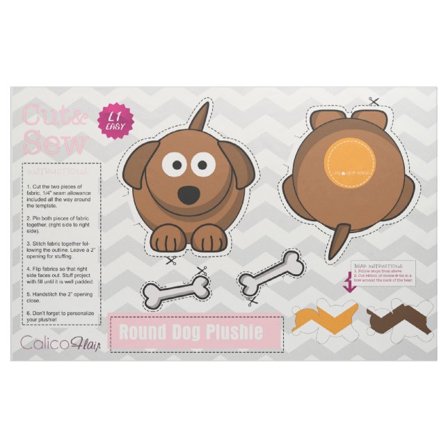 Tissu Coupe et couture : Coussin à peluche pour chien ro (Fat Quarter)