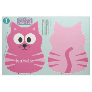 Tissu Couper et coudre Cute Chat animal farci avec nom p