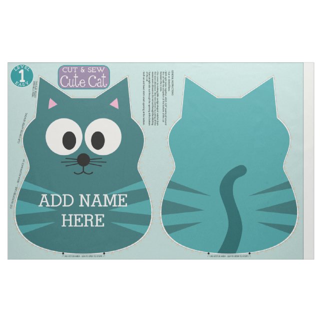 Tissu Couper et coudre Cute Chat Motif animal farci (Fat Quarter)