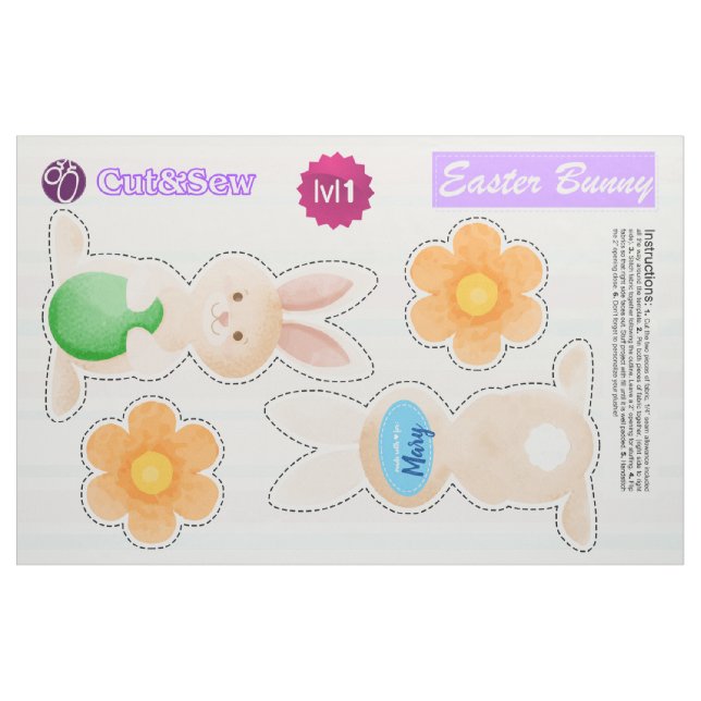 Tissu Couper et coudre lapin de Pâques - Projet do-it-yo (Fat Quarter)