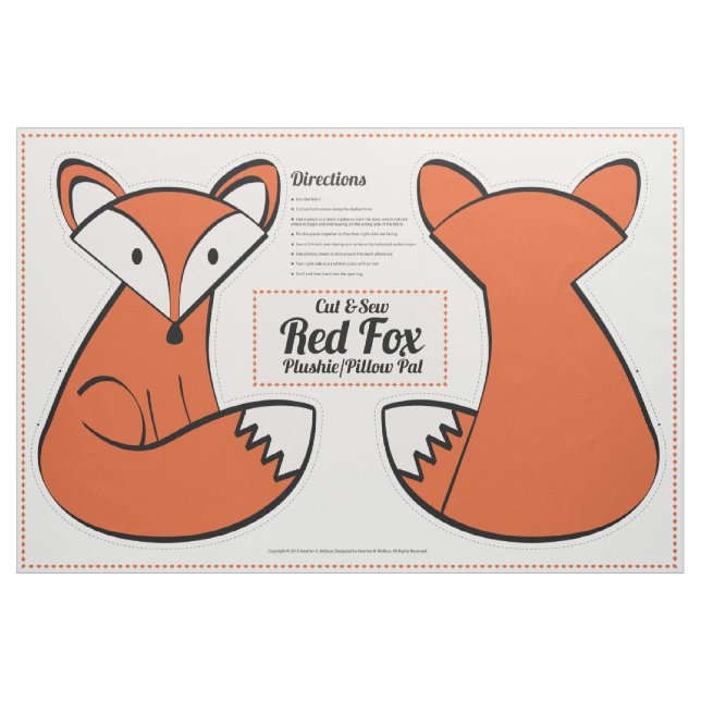 Tissu Couper et coudre Red Fox Plushie - Coussin Pal (Fat Quarter)