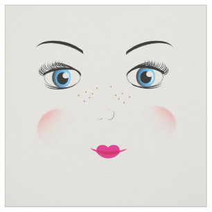 Tissu Couper Et Couper Mignonne Gros Bleu Sag Doll Faces