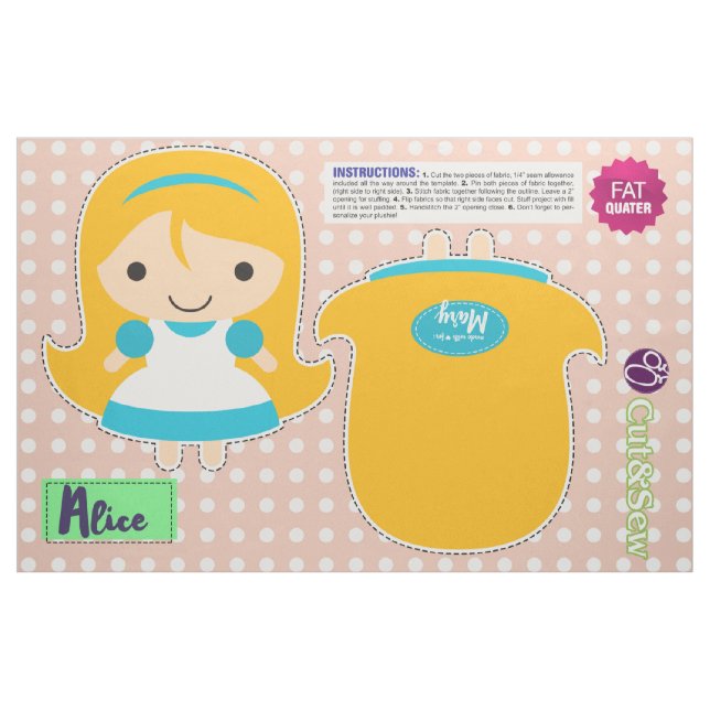 Tissu Coupez et cousez Alice au pays des merveilles - (Fat Quarter)