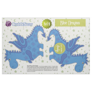 Tissu Coupez et cousez le dragon bleu - projet facile de