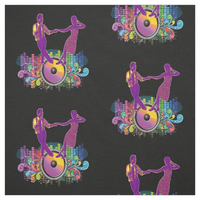 Tissu Couples de danse d'oscillation sur des battements (Échantillon)