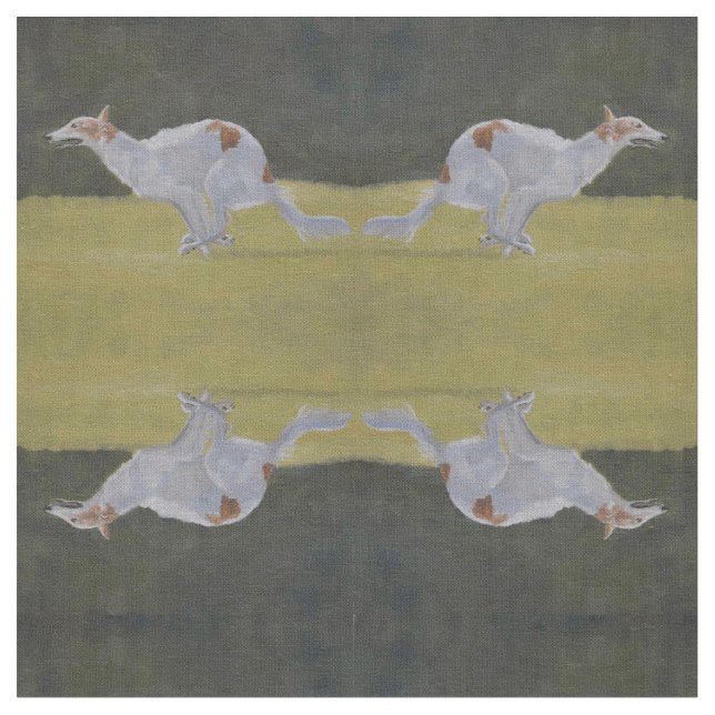 Tissu courant d'art de chien de barzoï (Fermer)