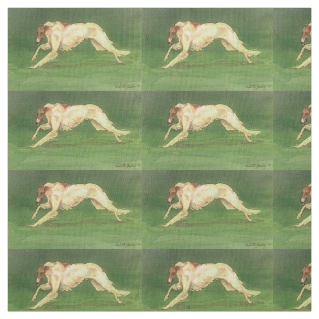 Tissu courant d'art de chien de barzoï (Échantillon)