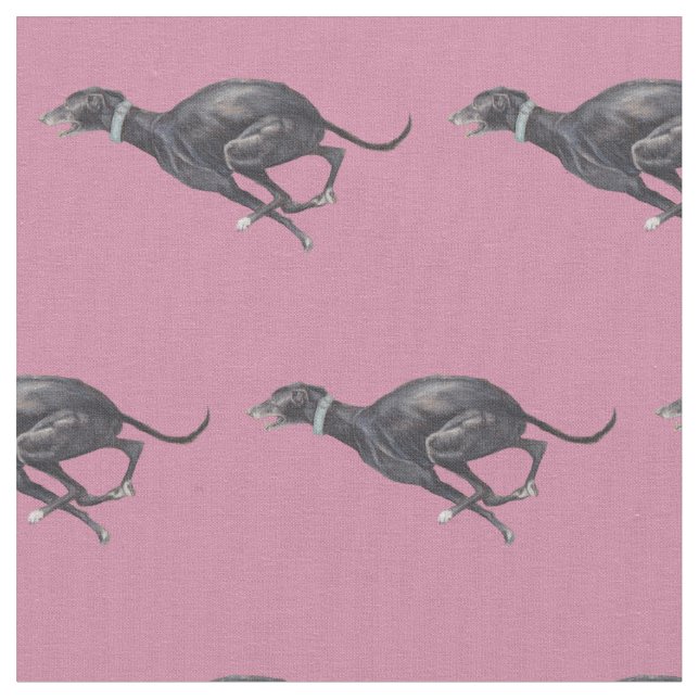Tissu courant noir d'art de chien de lévrier (Fermer)