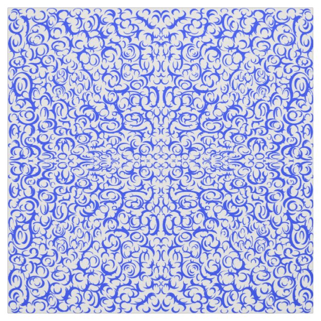 Tissu Courbes bleues (Échantillon)