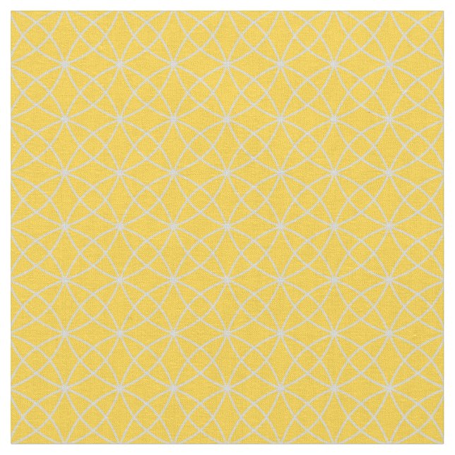 Tissu Courbes entrelacées sur fond jaune (Fermer)