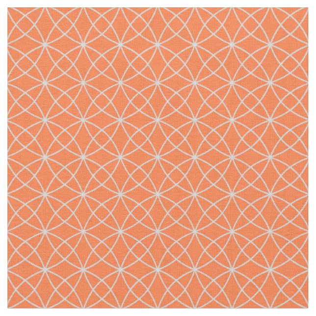 Tissu Courbes entrelacées sur orange (Fermer)